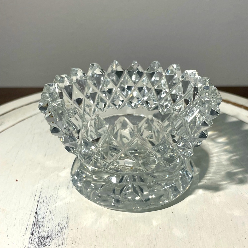 Vintage Diamond Point Salt Cellar